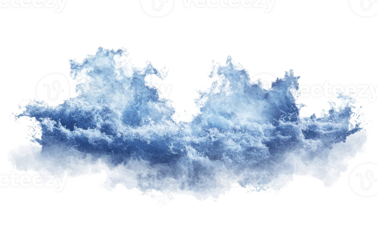 A high-resolution image of a fluffy, blue-tinted cloud isolated on a transparent background. perfect for weather-themed projects or nature designs. png