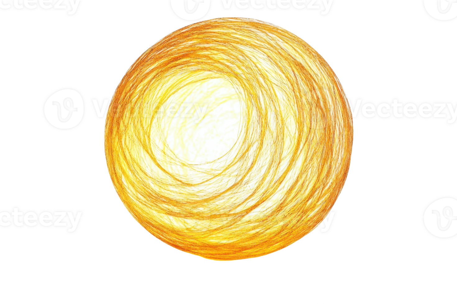 Abstract circular light swirl resembling glowing energy sphere against a transparent background. high-quality digital art illustration png