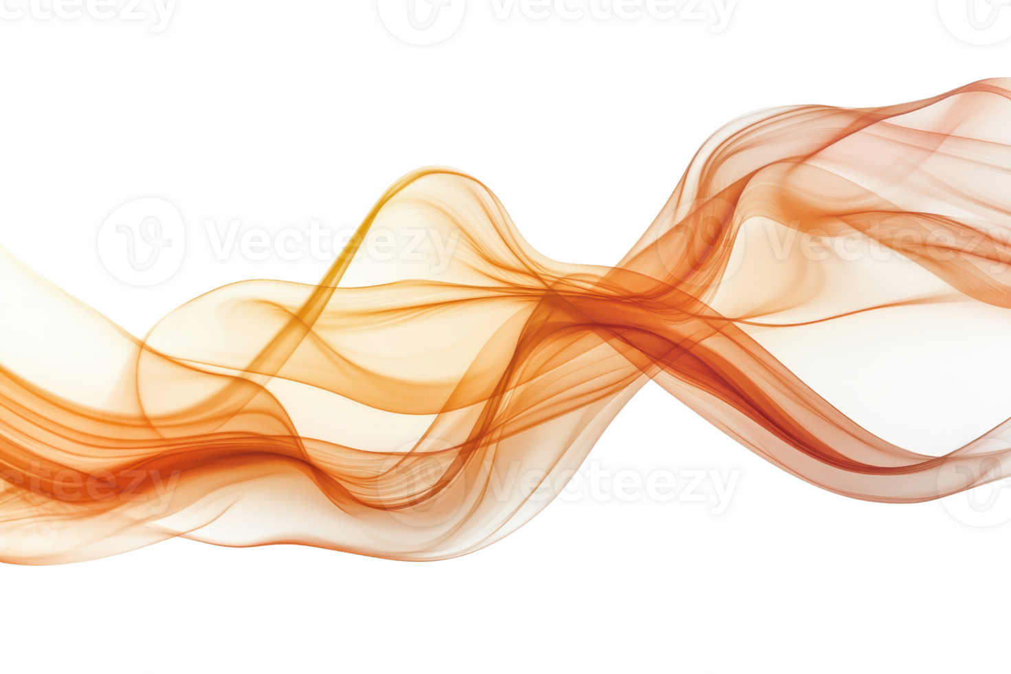 Abstract, flowing orange wave on a transparent background. symbolizing motion and energy. Perfect for backgrounds, banners, and design projects. png