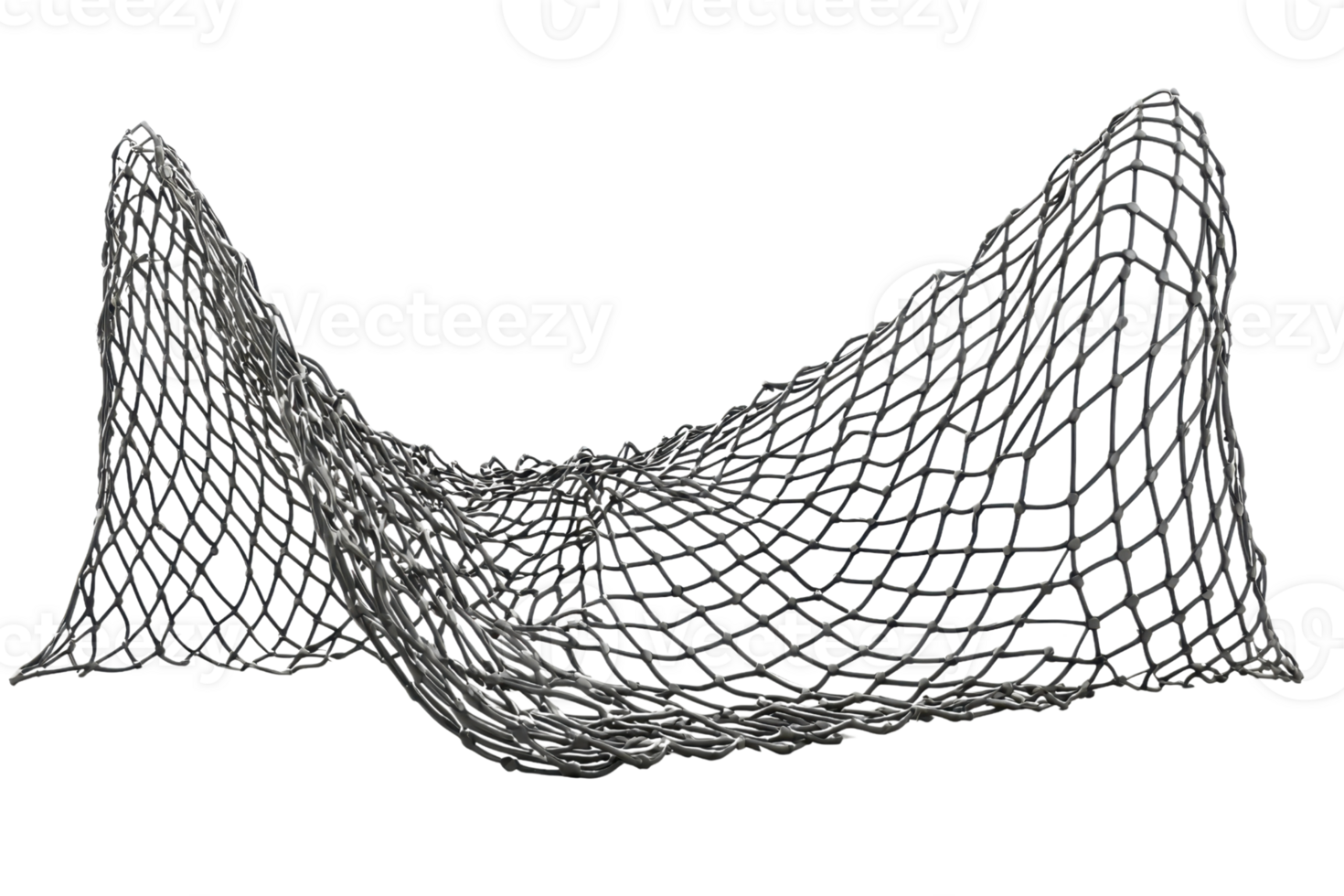 Close-up of a fishing net, showcasing the intricate weave of the mesh. Ideal for maritime, fishing, and nautical-themed projects. png