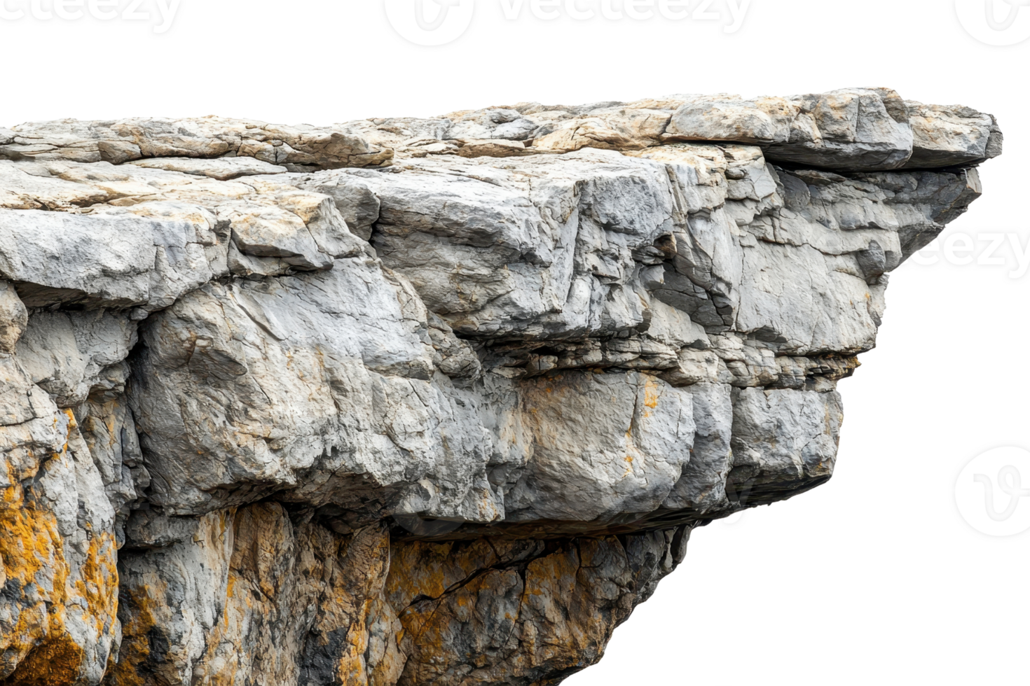 Close-up of a rugged cliff edge showcasing textured rock formations and natural geological patterns. png