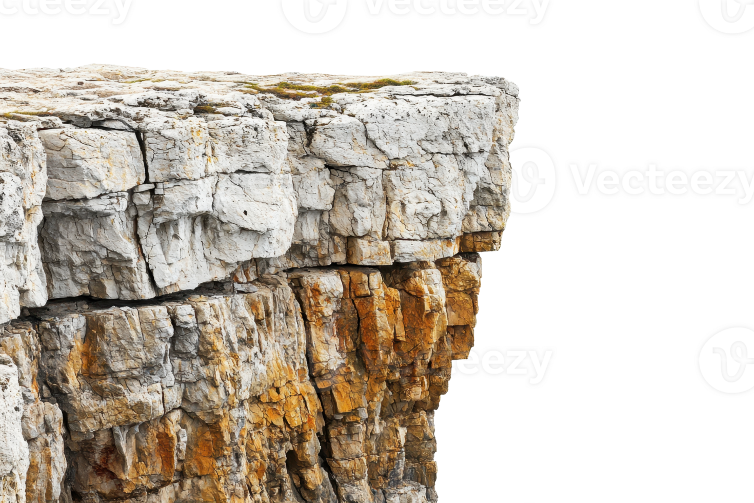 Close-up of a rugged rock formation with detailed texture, showcasing layers of geological strata and natural beauty. png