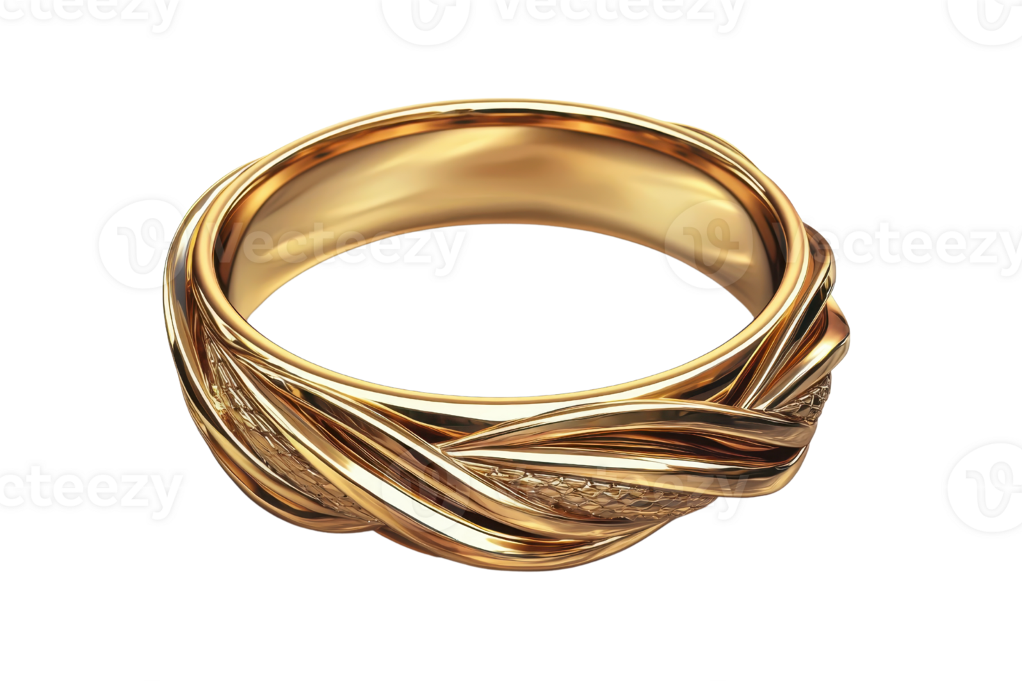 Elegant gold ring with intricate braided design, perfect for weddings, engagements, and special occasions. Beautiful jewelry piece to cherish. png
