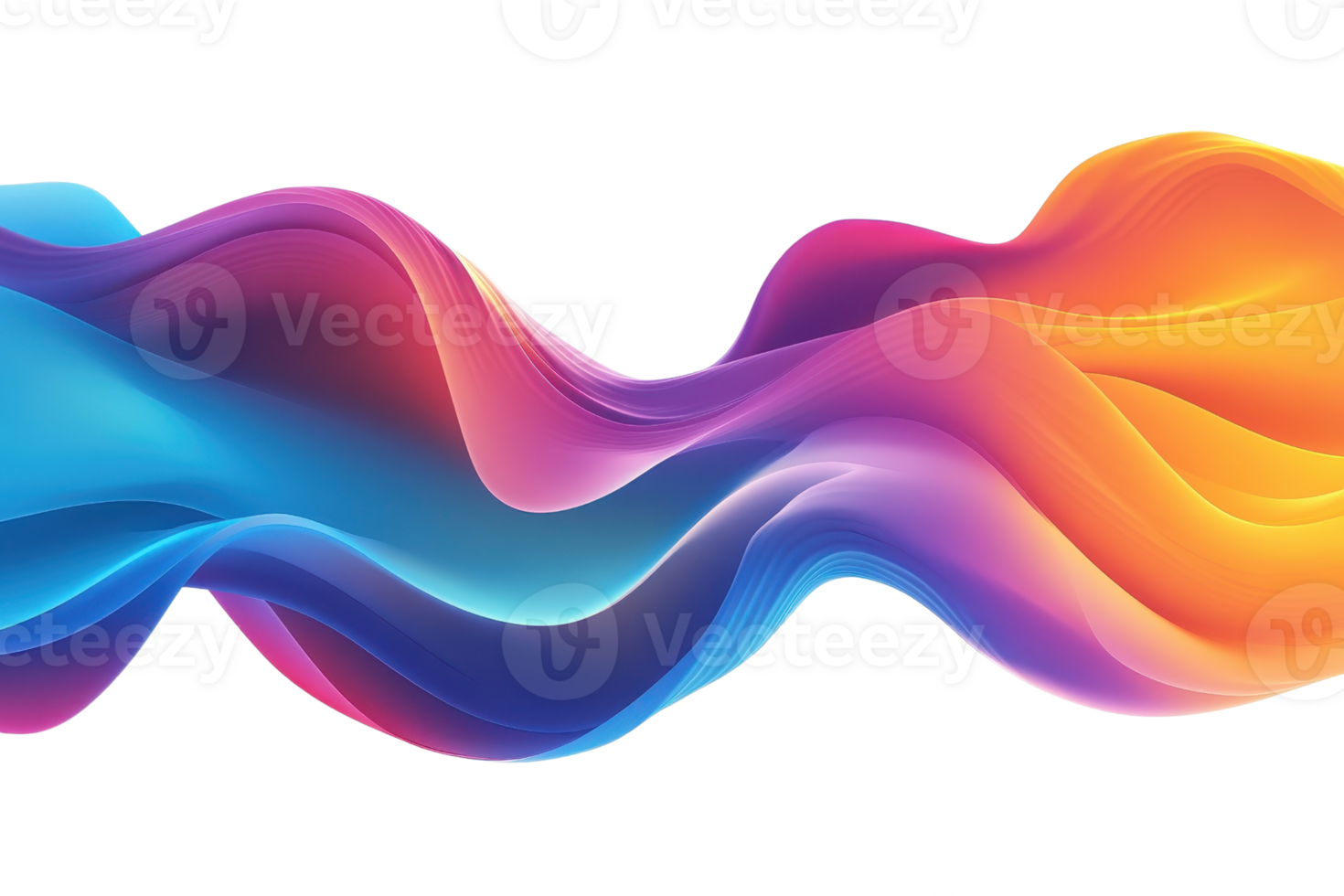 Colorful abstract wave artwork featuring a blend of blue, purple, and orange hues, creating a dynamic and vibrant visual. png