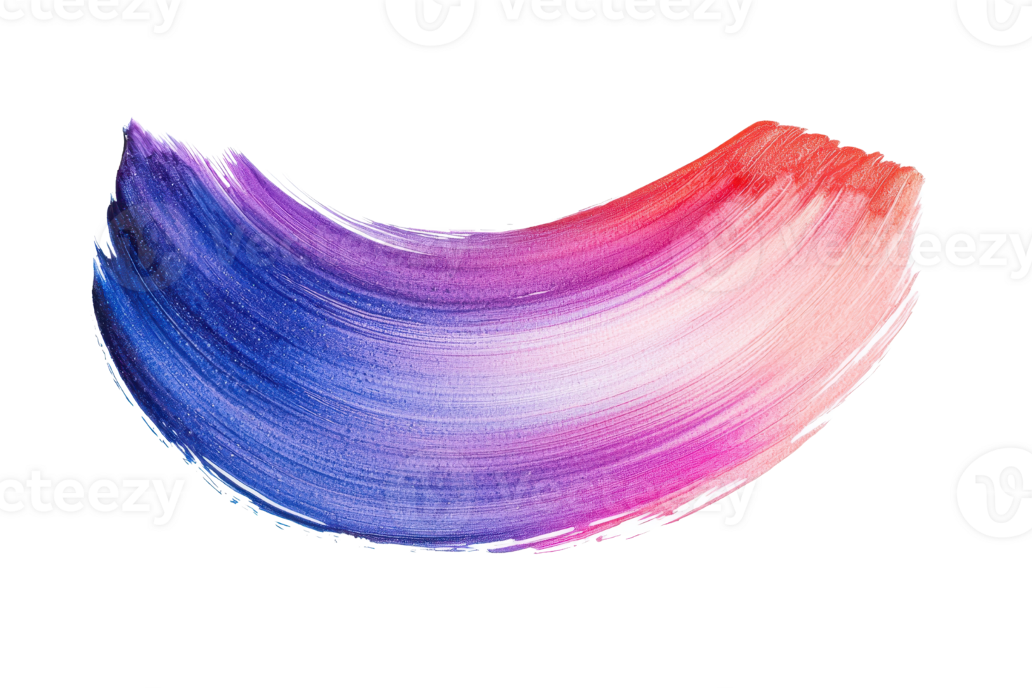 Colorful acrylic paint brush stroke on transparent background. showcasing vibrant hues of purple, blue, and pink for art and design projects. png