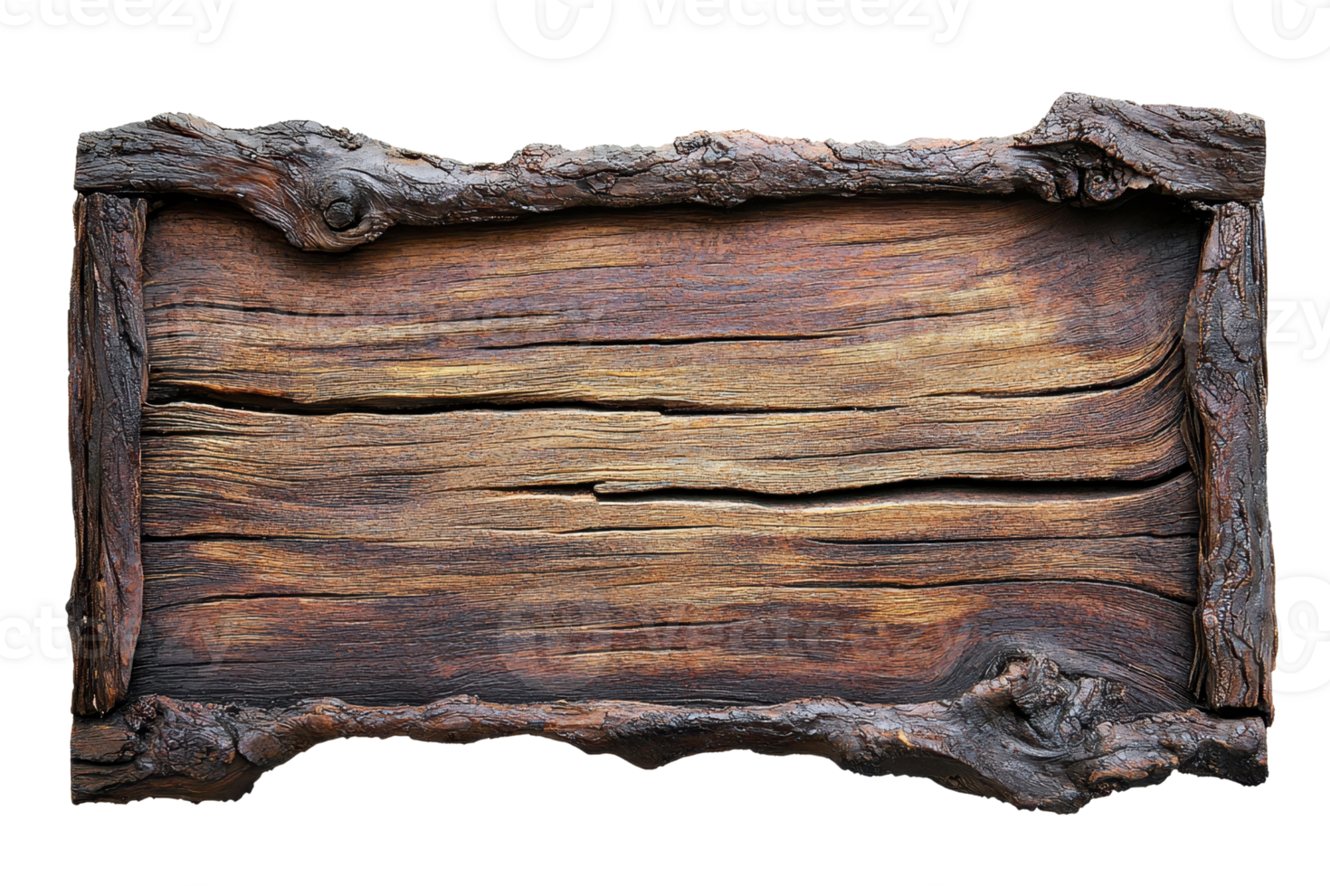 Rustic wooden sign frame with weathered texture. Ideal for vintage decor, advertisements, or digital design projects. png