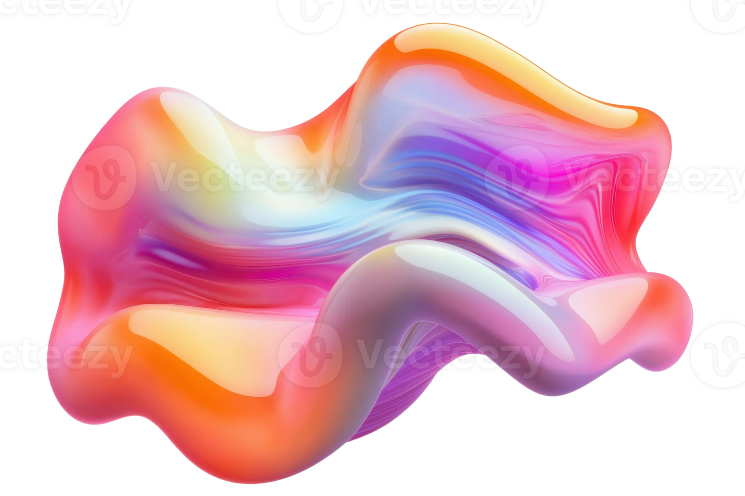 Vibrant abstract fluid shape with gradient colors, displaying a modern and creative design element perfect for digital art and backgrounds. png