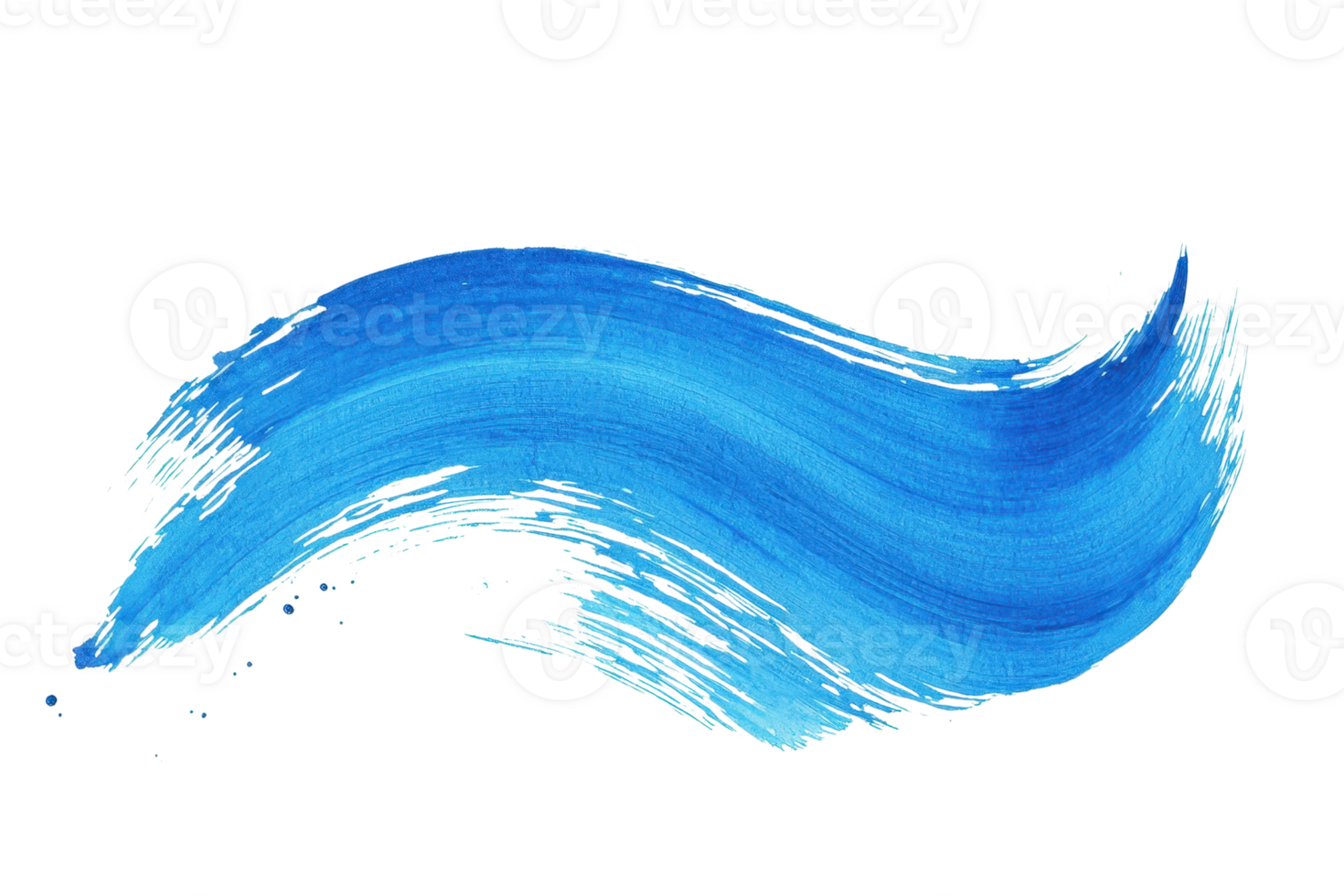 Vibrant blue brush stroke on transparent background. Perfect for creative projects, design elements, backgrounds, and artistic textures. png