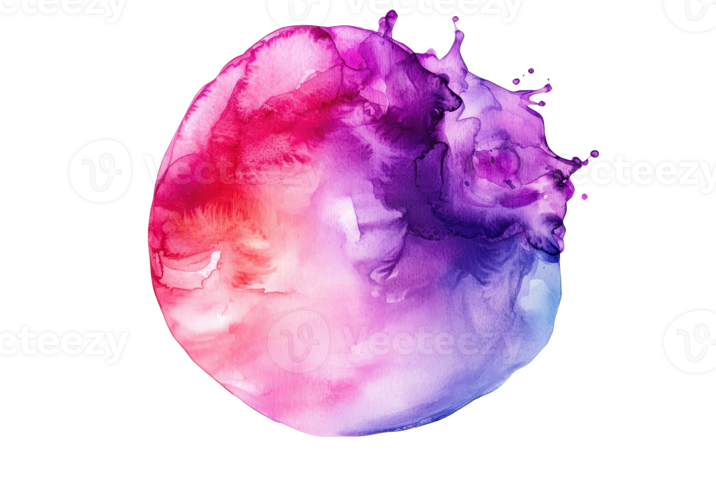 Vibrant watercolor painting in shades of pink, purple, and blue, abstract artistic background, perfect for creative projects and designs. png