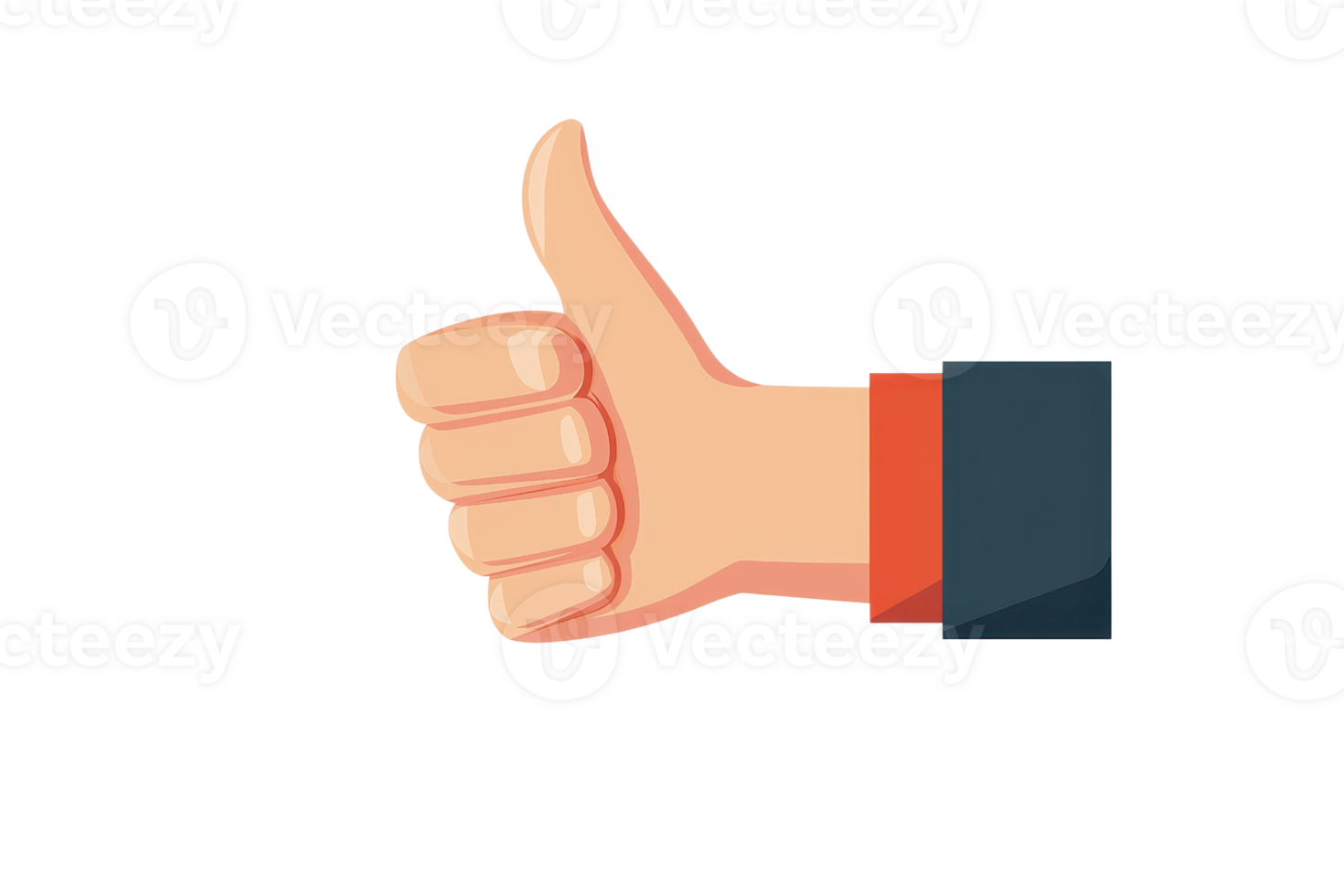 Illustration of a hand showing a thumbs-up gesture. Perfect for conveying approval and positivity in visual communications. png