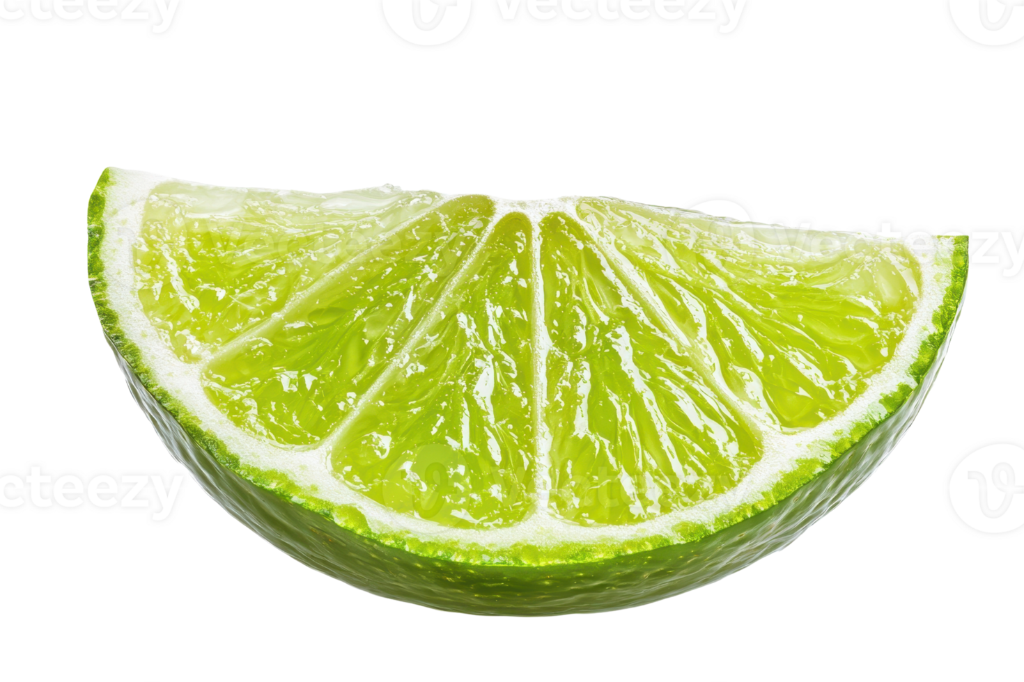 Close-up of a fresh green lime slice, showcasing its vibrant color and juicy texture, perfect for culinary and beverage use. png