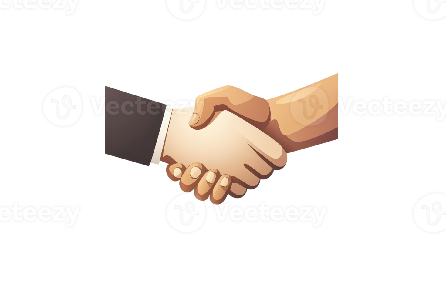 Illustration of a business handshake between two hands symbolizing partnership, agreement, collaboration, and mutual understanding. png
