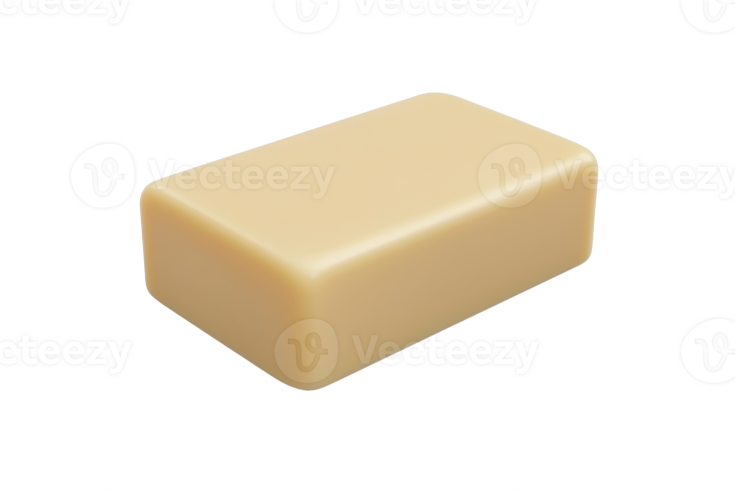 A single beige bar of soap isolated on a transparent background. Ideal for hygiene, skincare, and cleanliness concepts. png