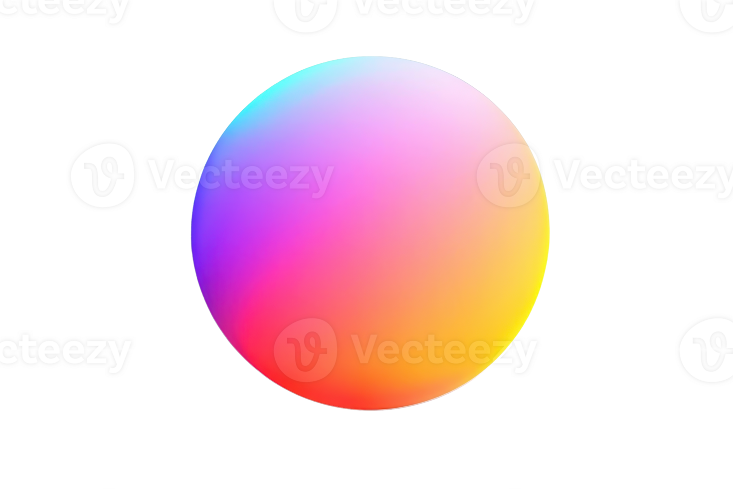 Vibrant gradient sphere with rainbow colors on a transparent background. abstract and colorful design perfect for modern and creative projects. png