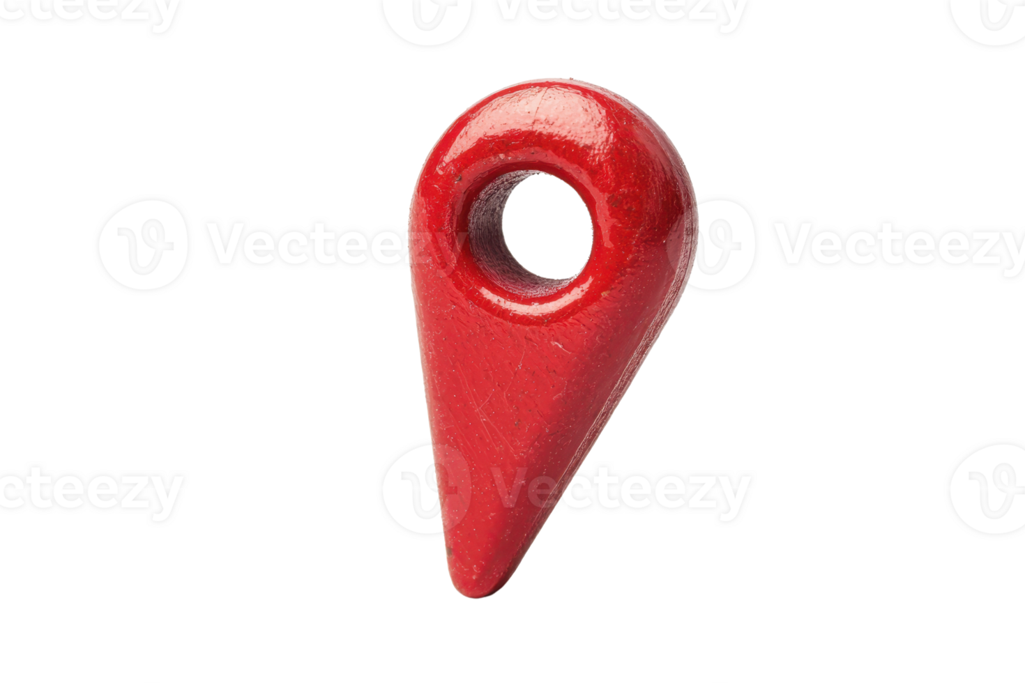 Red metal climbing piton for rock climbing and mountaineering. Essential climbing equipment for safety in alpine and ice climbing conditions. png