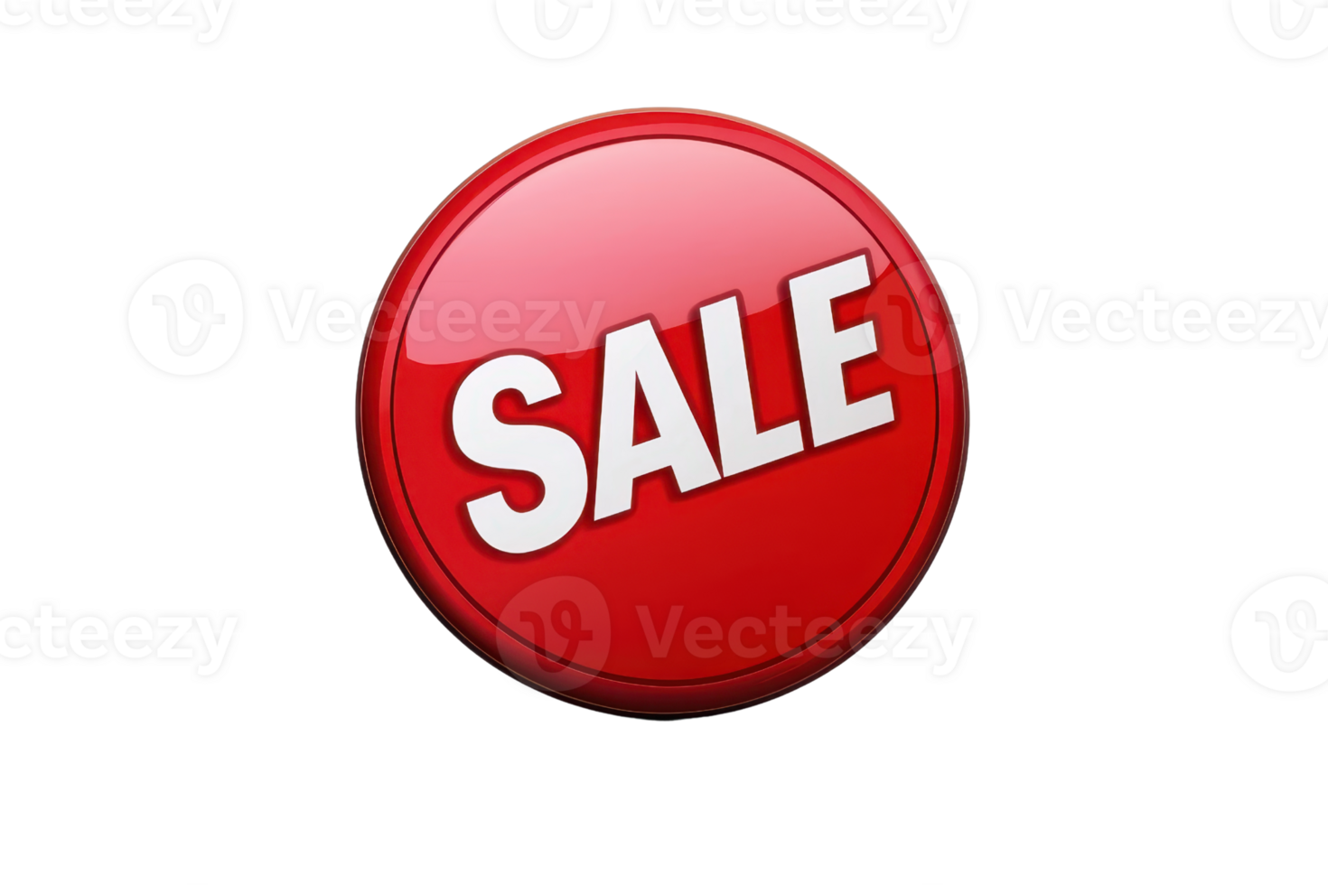 Bright red sale button for promotions, discounts, and marketing campaigns, great for advertising special offers and retail sales events. png