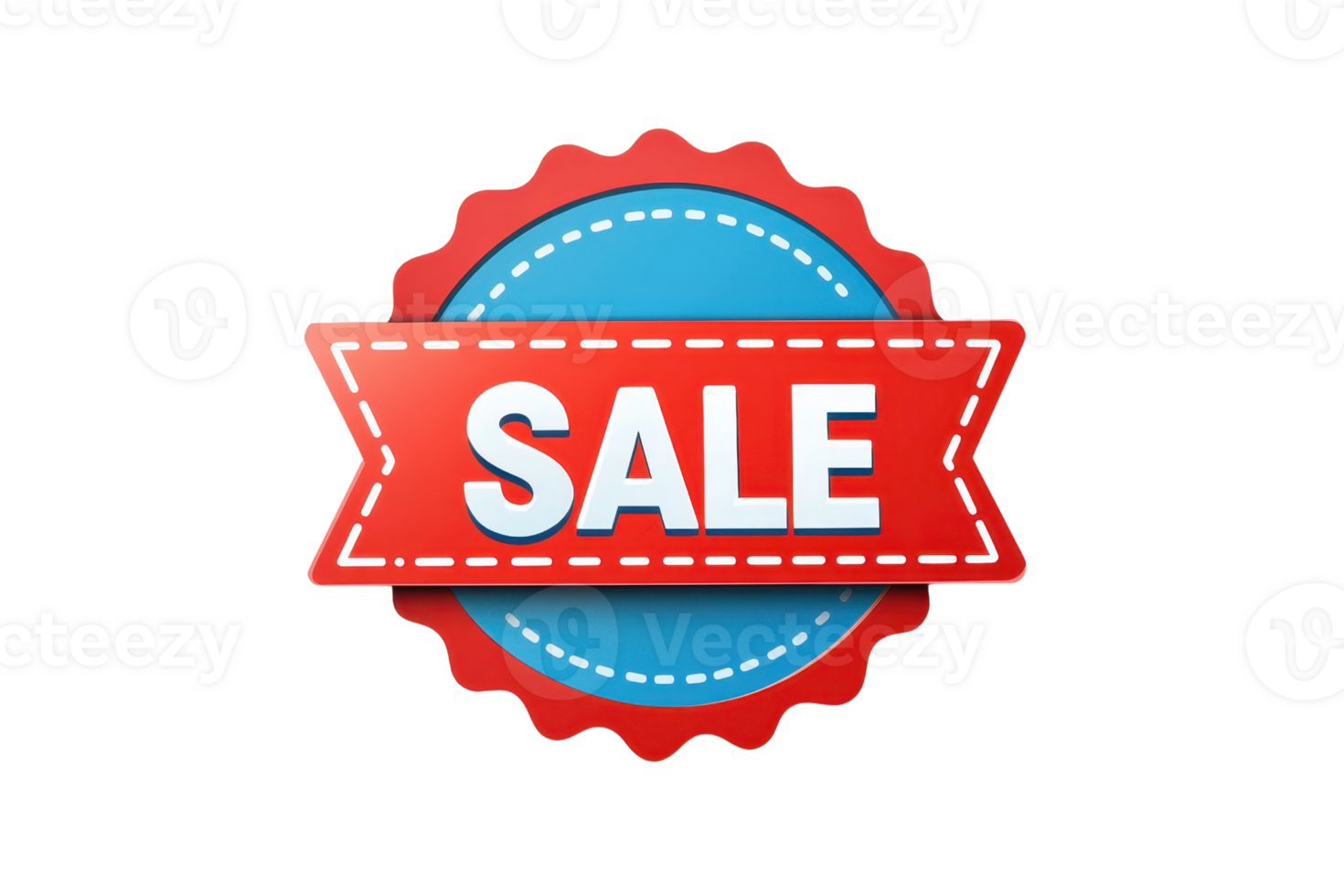 Red and blue sale badge icon perfect for promotions, discounts, advertising, and special offers. Ideal for retail and marketing purposes. png