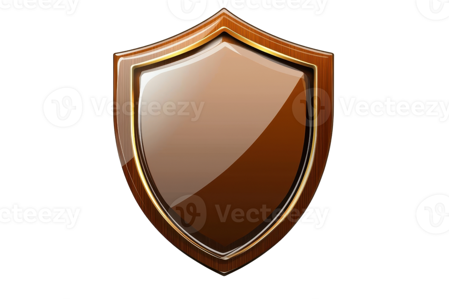 High-quality illustration of a brown shield with a reflective surface, symbolizing protection, security, and safety. png