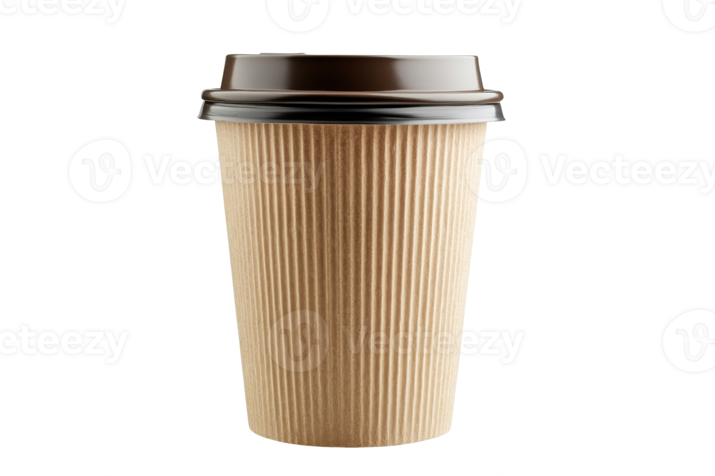 Disposable coffee cup with a black lid isolated on a transparent background. Ideal for takeaway beverages, eco-friendly, and convenient. png