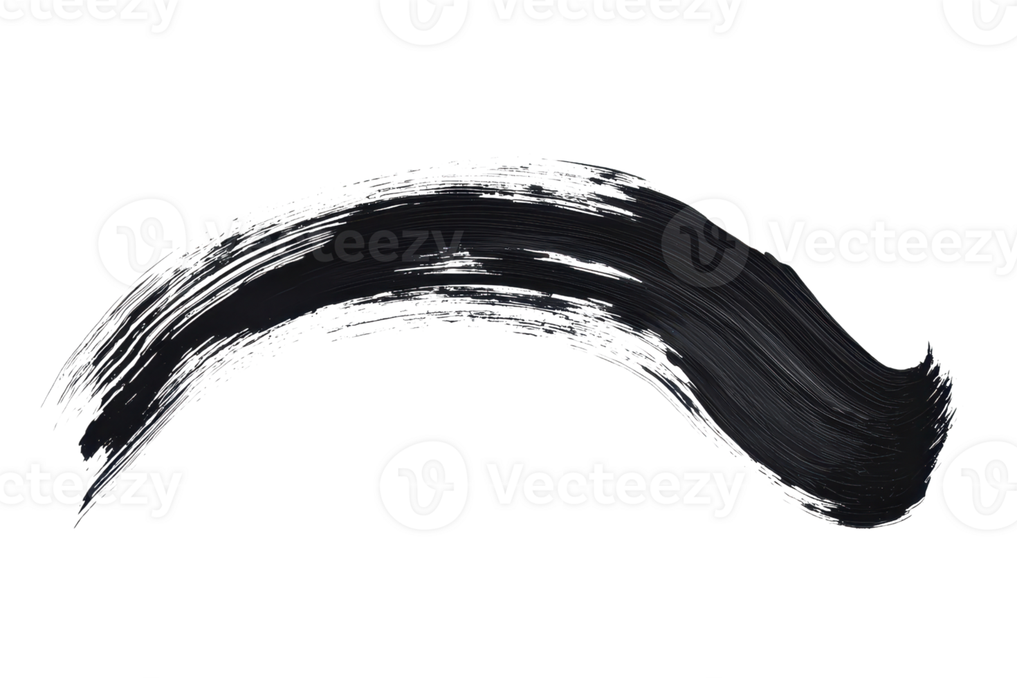 Elegant black brush stroke isolated on transparent background. perfect for modern design, abstract art, and creative projects. png