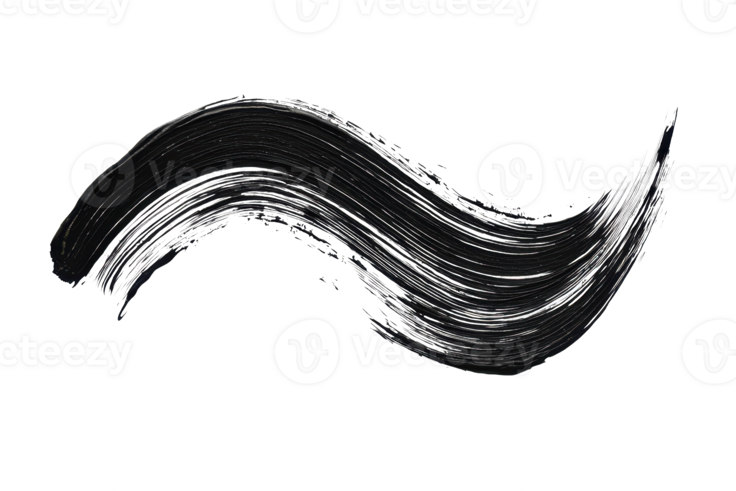 Abstract black brushstroke on a transparent background. perfect for artistic designs and creative projects. png