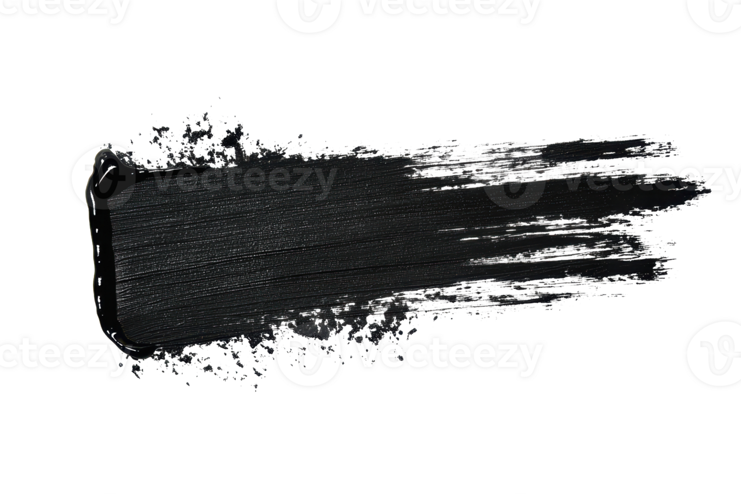Abstract black paintbrush stroke isolated on transparent background. High-resolution artistic brushstroke perfect for creative designs. png