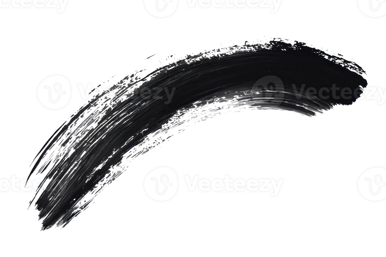 Abstract black paintbrush stroke on transparent background. Dynamic, bold, and expressive brush mark perfect for artistic and design purposes. png