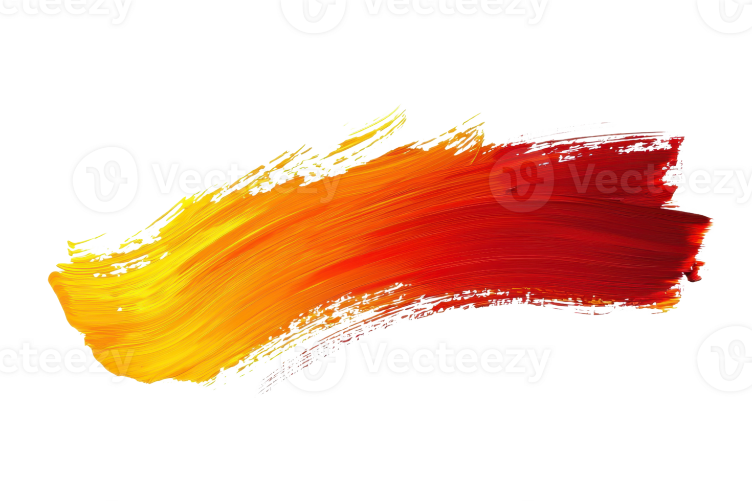 Vibrant brushstroke featuring warm colors of yellow, orange, and red, perfect for abstract art and creative design projects. png