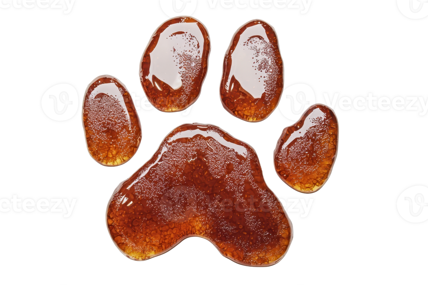 High-resolution image of a glossy animal paw print isolated on a transparent background. perfect for animal-related designs and projects. png
