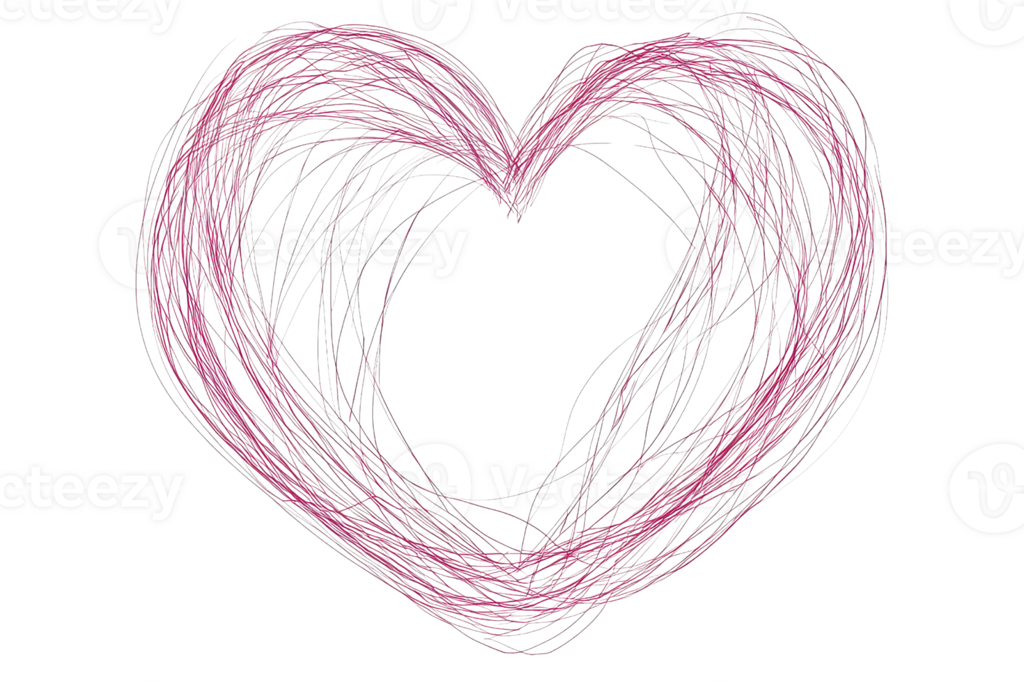 Abstract pink and white heart shape drawing, symbolizing love and affection. Perfect for Valentine's Day or romantic designs. png