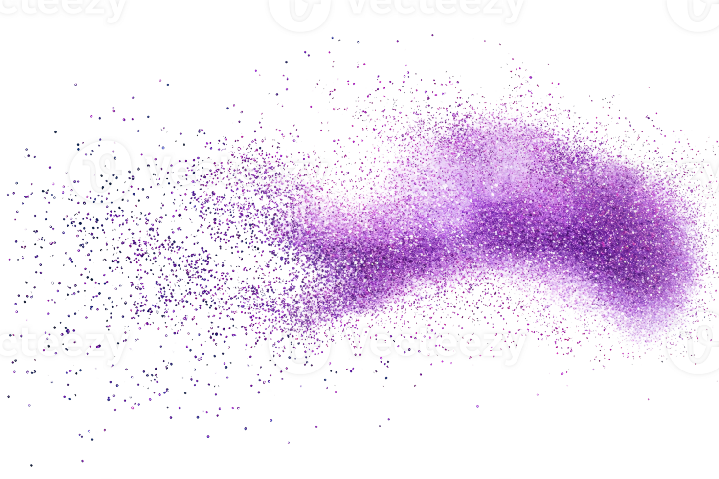Vibrant purple powder explosion on transparent background. capturing dynamic energy and vivid color, perfect for creative and abstract projects. png