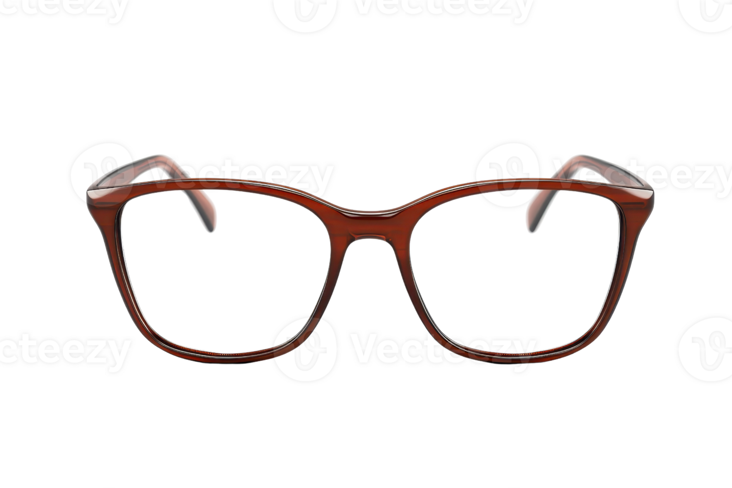 A stylish pair of brown eyeglasses with a modern frame design. Perfect for fashion and functionality in daily use. png