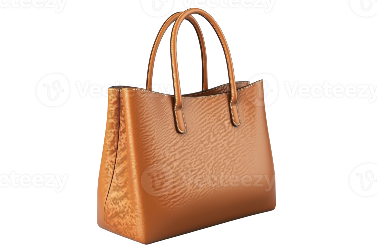 Stylish brown leather handbag with dual handles perfect for everyday use and special occasions. Elegant design and spacious interior. png