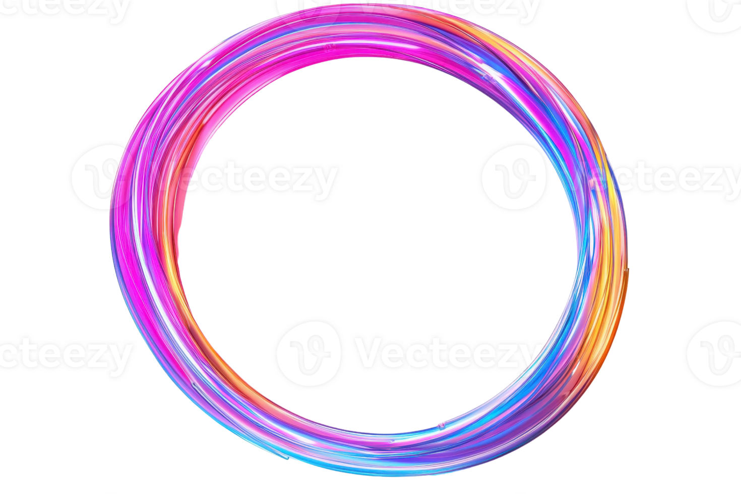 Vibrant circular light trail with a colorful gradient, creating a mesmerizing visual effect. Perfect for backgrounds, designs, and digital graphics. png