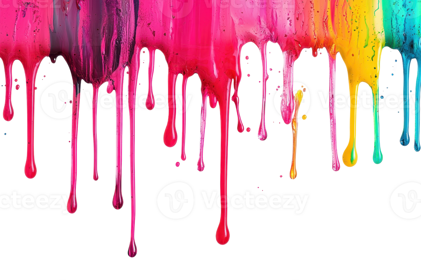 Colorful dripping paint creating a vibrant and artistic background. Perfect for creative projects, design inspiration, and art-related content. png