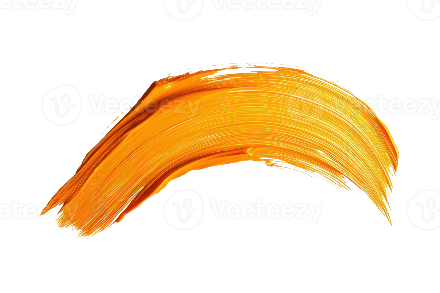 Vibrant orange brush stroke on transparent background. showcasing abstract and creative design perfect for art, design, or background use. png