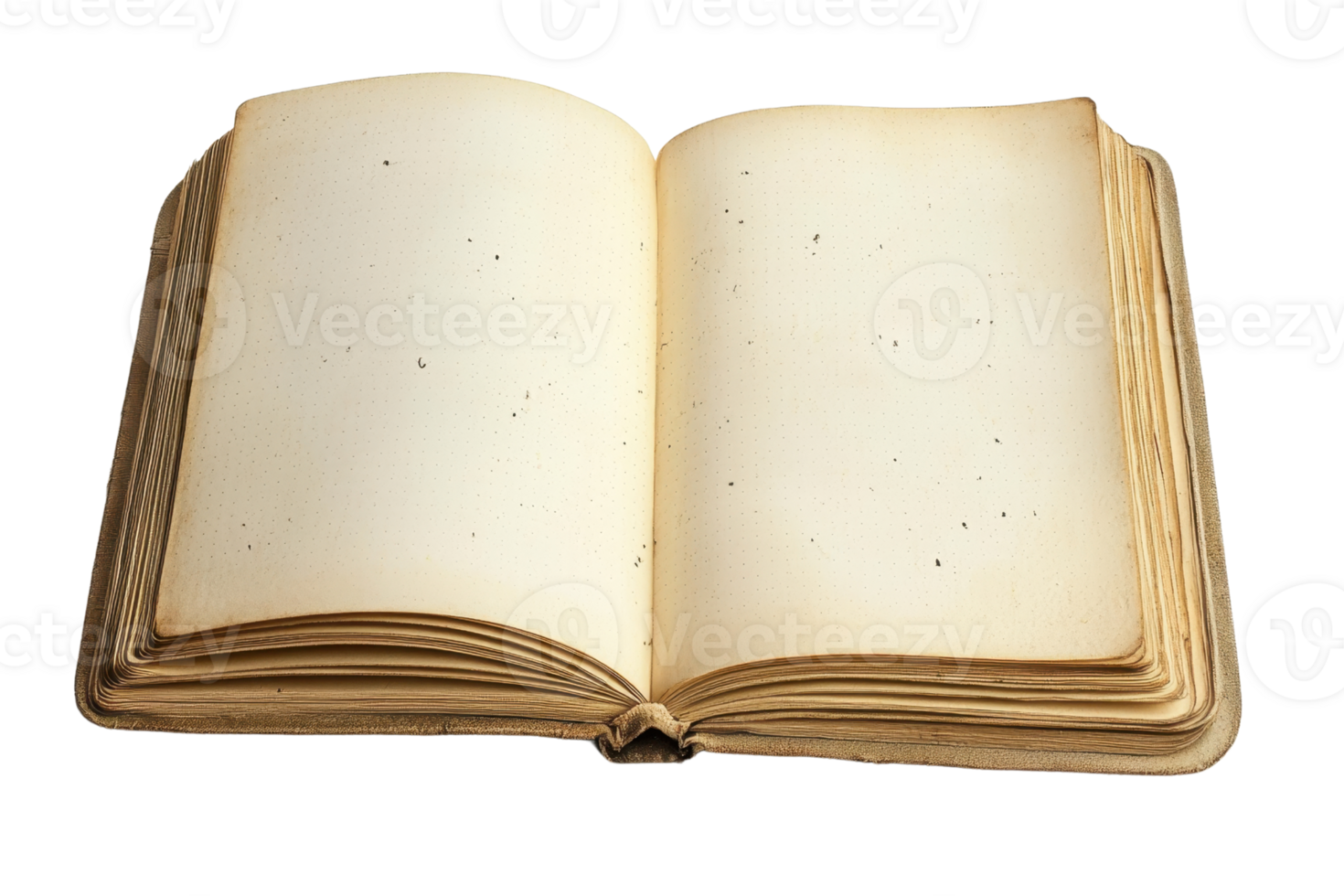 Vintage open book with blank pages, perfect for background, education, and literature themes. High-resolution image for creative projects. png