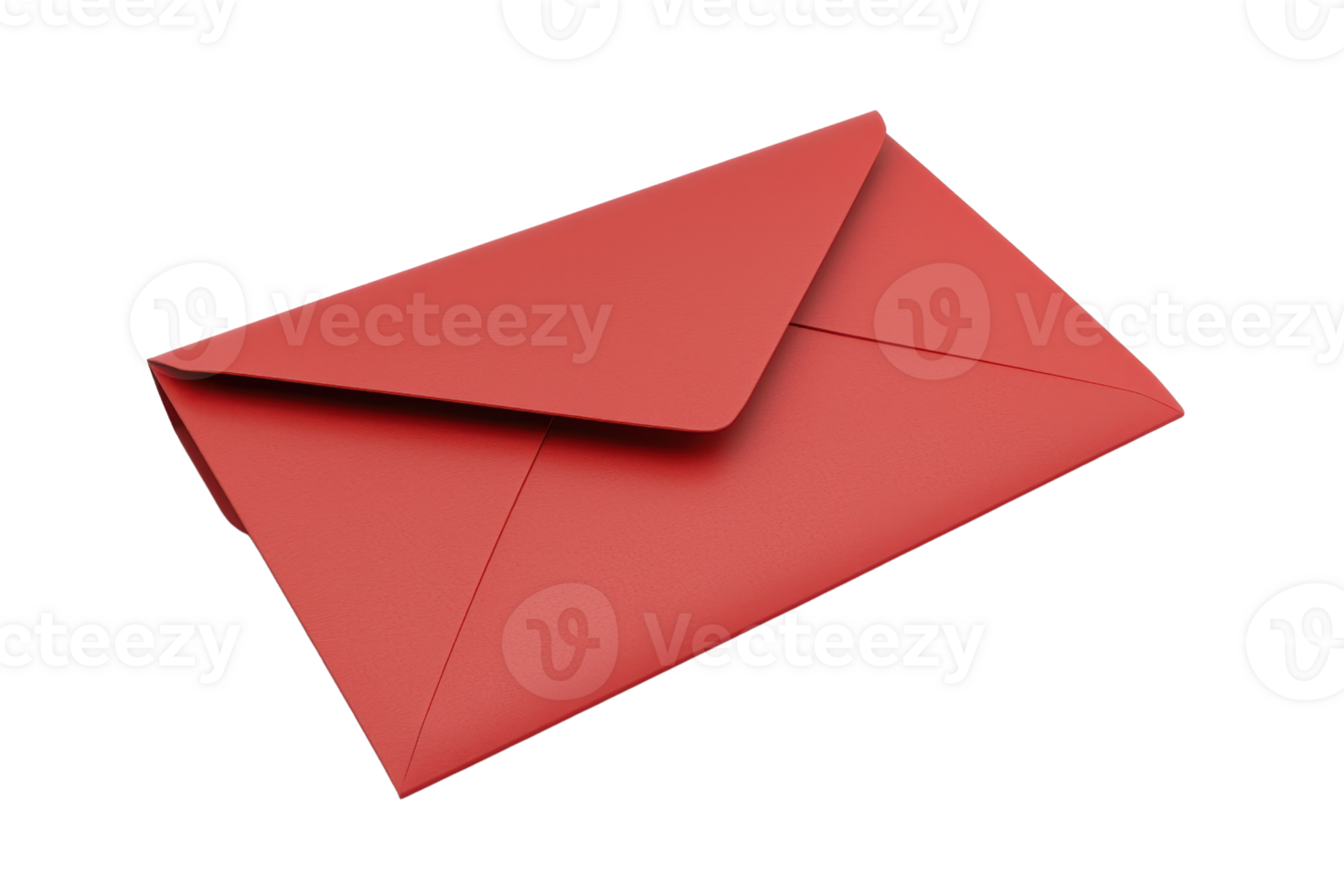 Red envelope closed, isolated on a transparent background. Perfect for greeting cards, invitations, or business mail. png