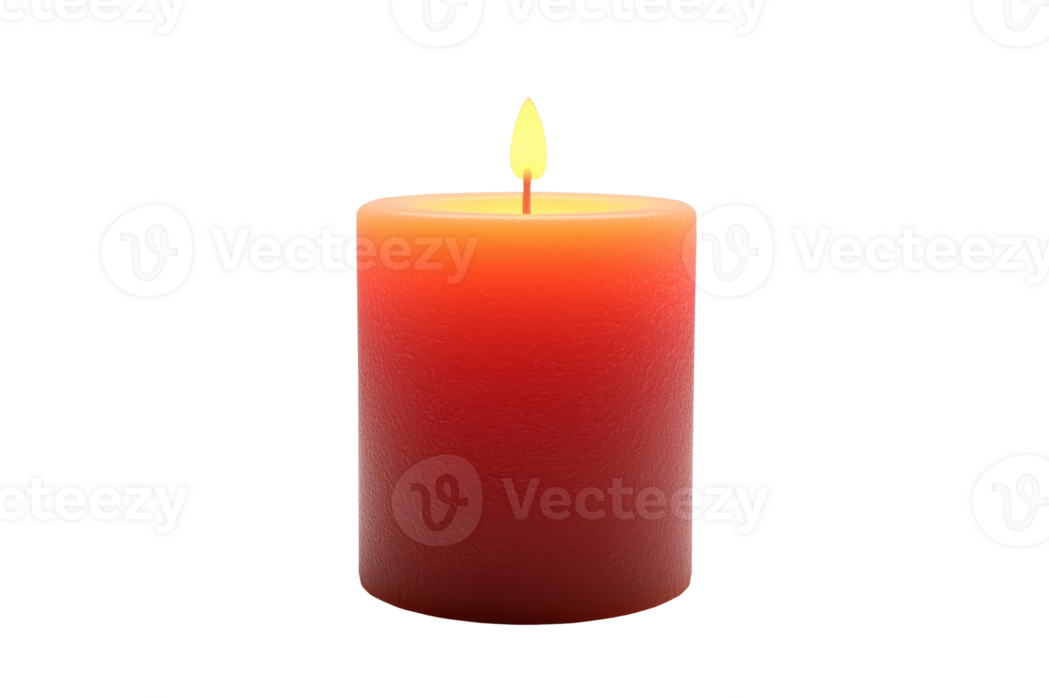 Red candle with a flickering flame, isolated on a transparent background. perfect for themes of relaxation, ambiance, and warmth. png
