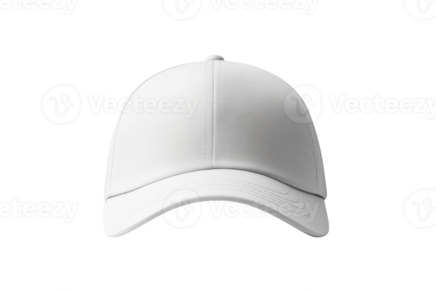 Plain white baseball cap on a transparent background. Ideal for design templates, branding mock-ups, or casual style fashion stock photos. png