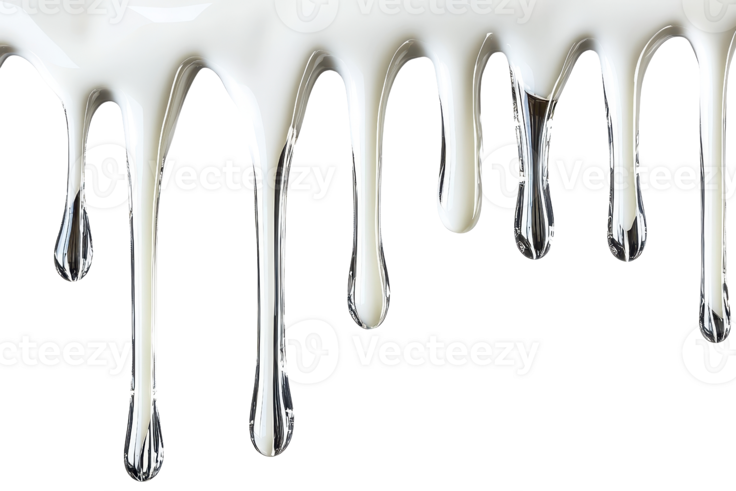 A visually captivating image of white paint or liquid dripping against a transparent background. creating an artistic and dramatic effect. png