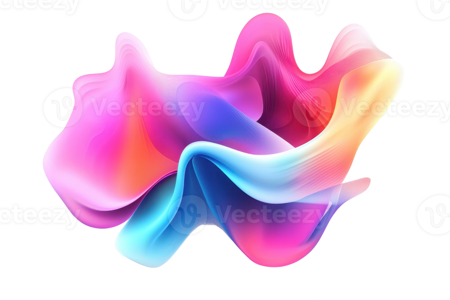 Vibrant abstract digital art with fluid shapes and colorful gradient, perfect for modern designs and creative projects. png