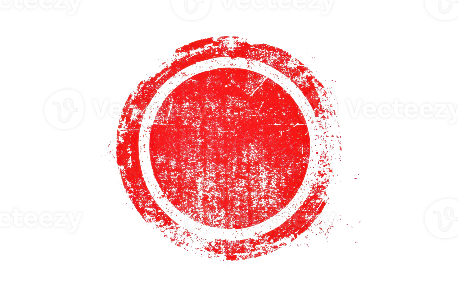 Grungy red stamp on transparent background, perfect for adding a rough, vintage touch to designs and documents needing a stamped effect. png