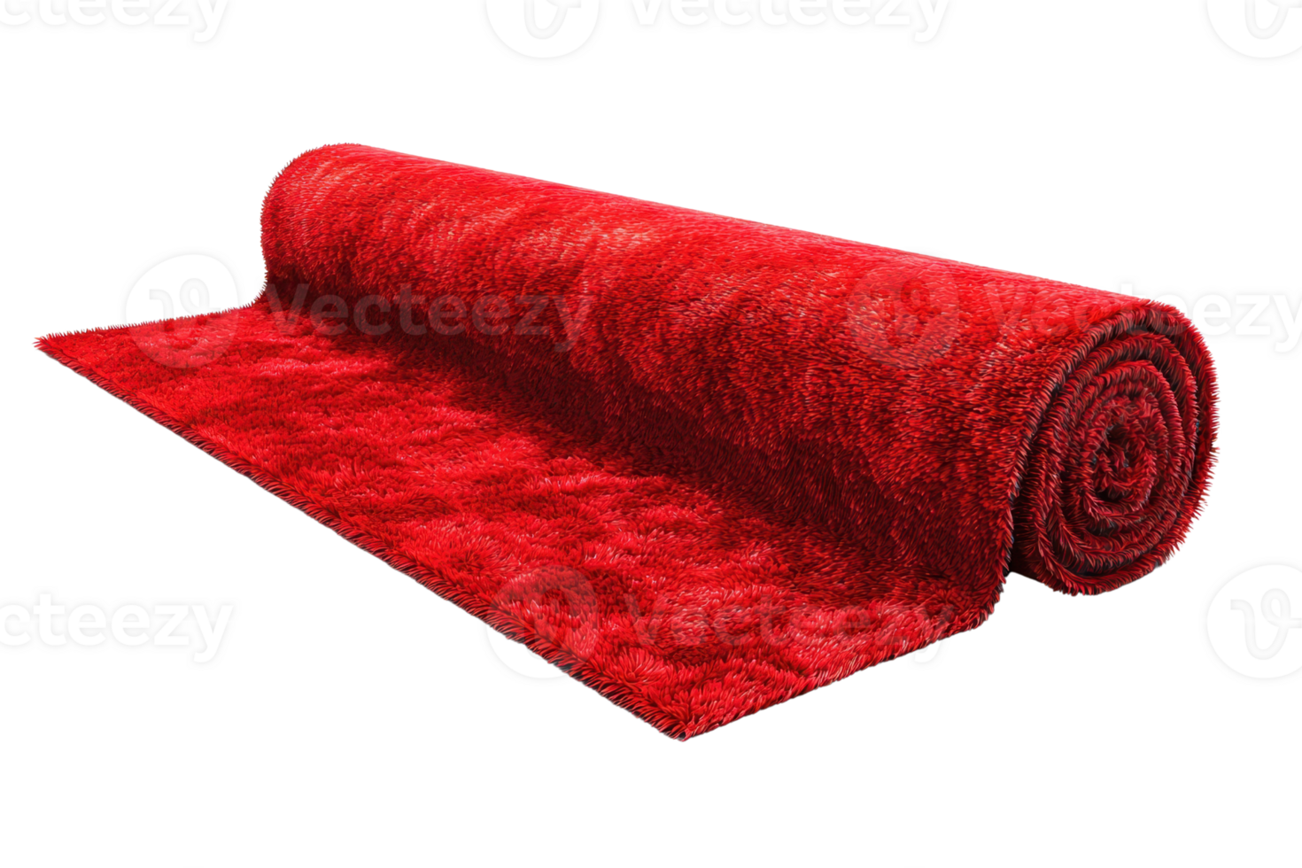 High quality rolled red carpet, ideal for events and luxurious occasions, adding a touch of elegance to any venue or home setting. png