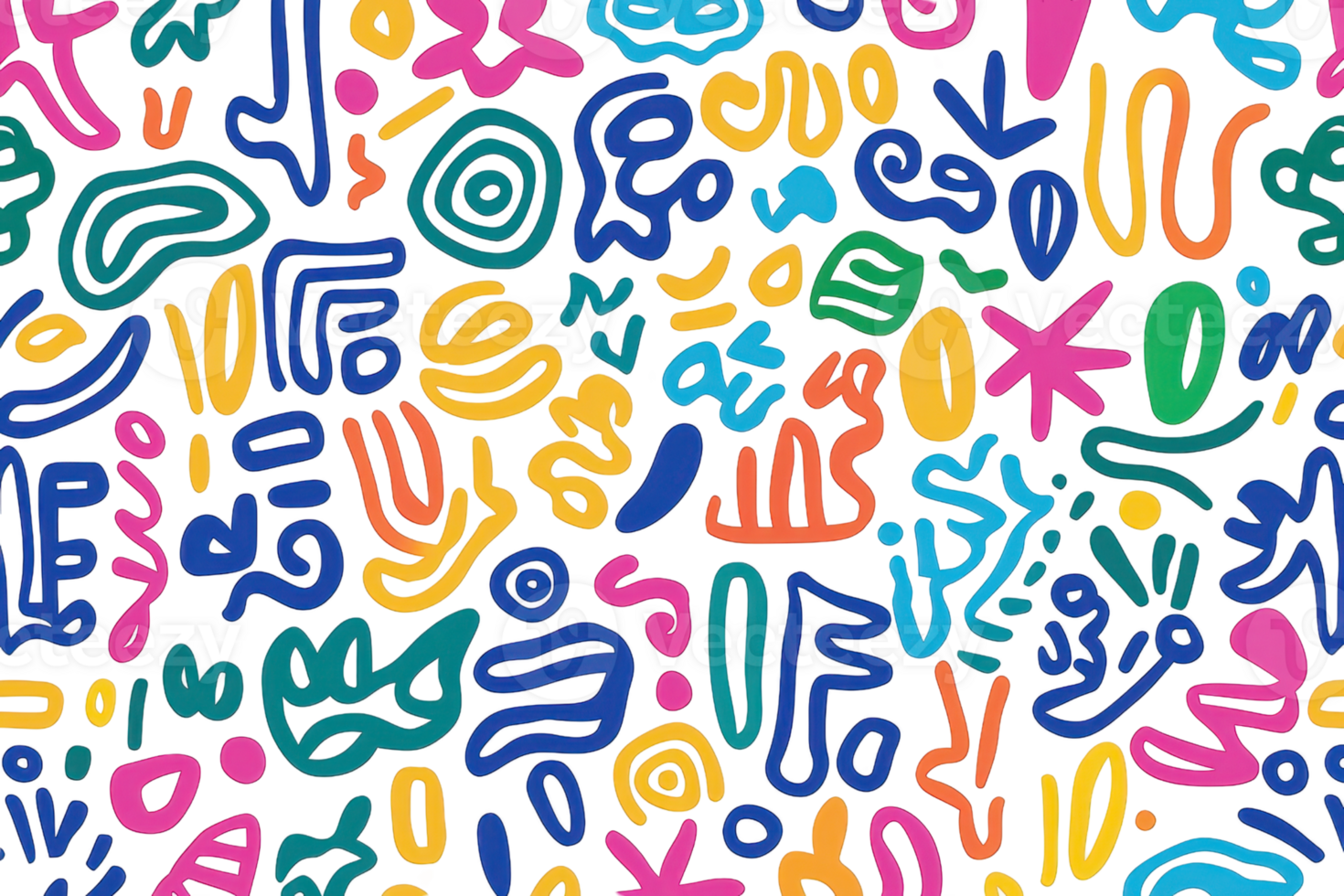 Vibrant abstract graffiti art with colorful shapes and lines in a dynamic pattern png