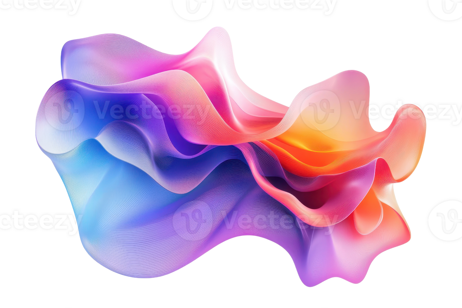 Vibrant abstract digital art with flowing shapes and colorful gradients, perfect for creative design and modern backgrounds. png