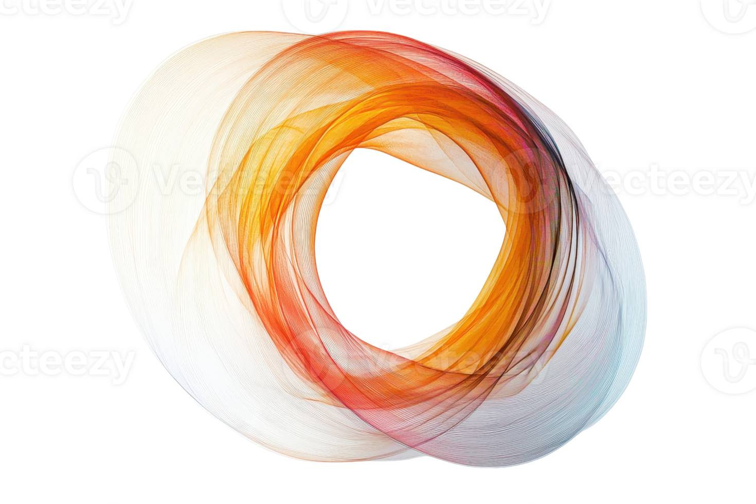 Abstract swirl of vibrant colors, blending red, orange, and white, creating a dynamic, flowing visual art piece. png