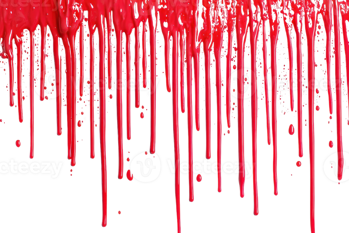 Red paint dripping down on a transparent background. creating an abstract, artistic and dramatic effect. Perfect for creative design projects. png