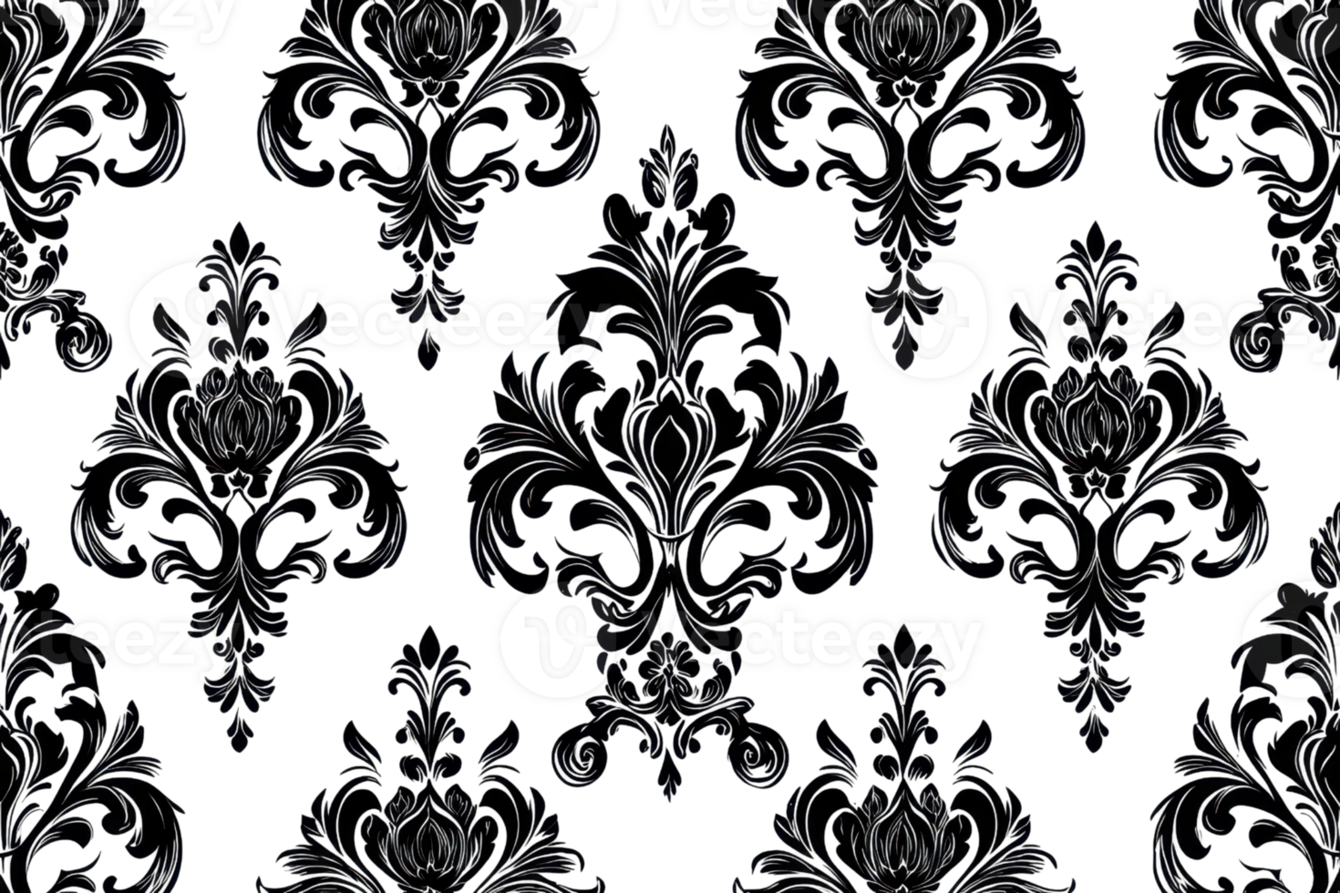 Elegant dark baroque pattern with intricate details, perfect for luxury backgrounds, wallpapers, and design projects needing a classic touch. png