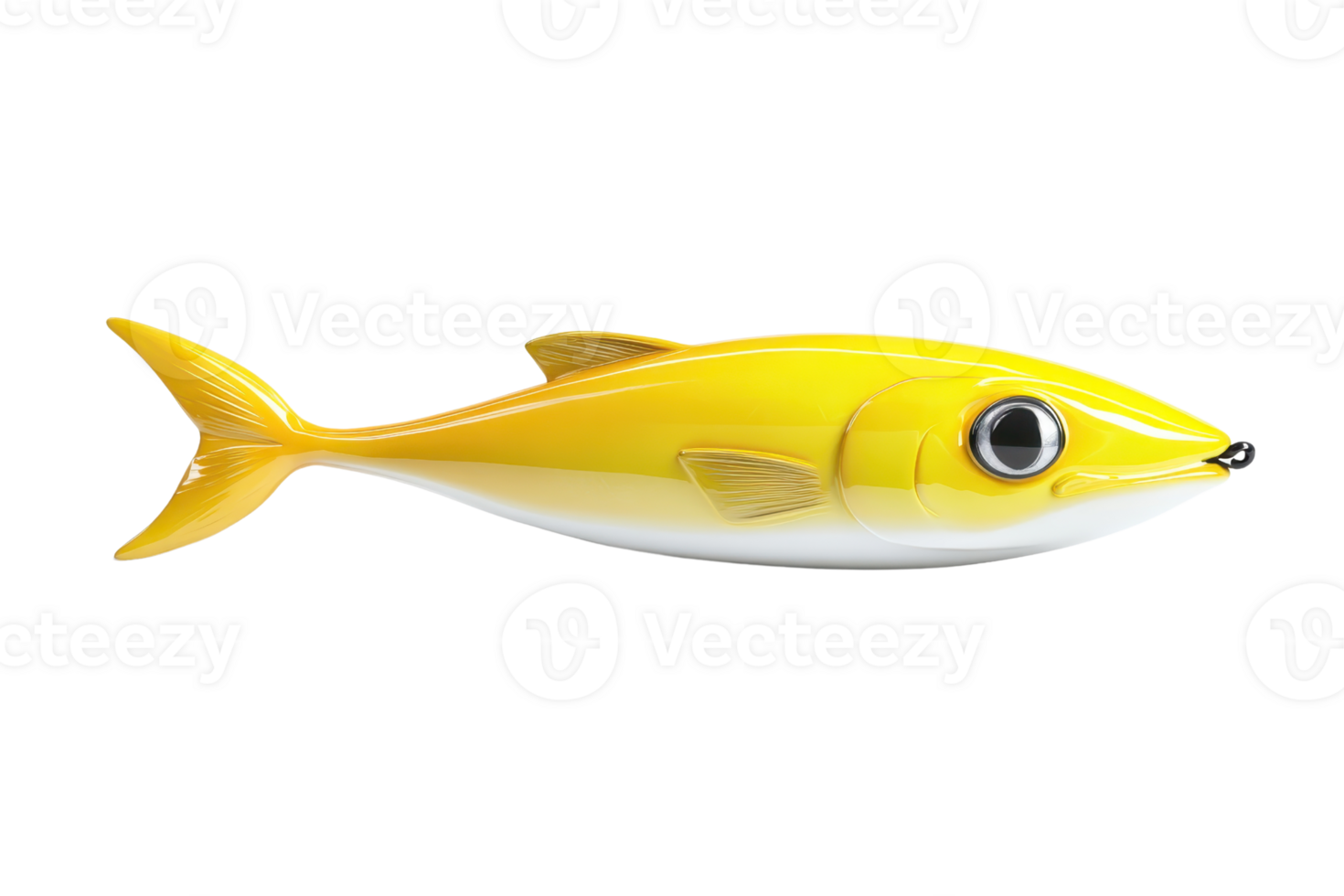 3D rendering of a bright yellow fish with big eyes and detailed fins. Isolated on a transparent background. perfect for aquatic-themed designs. png